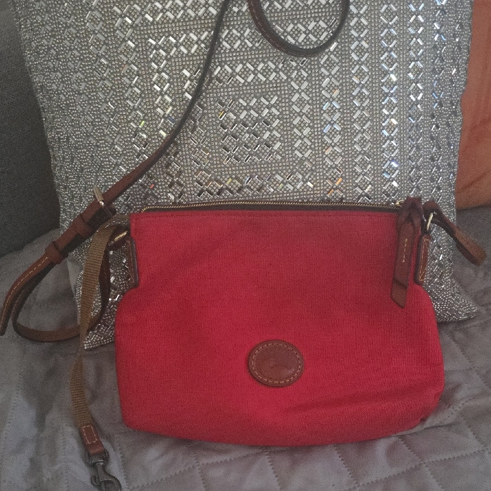 Dooney & Bourke Red Crossbody Bag with Leather Straps